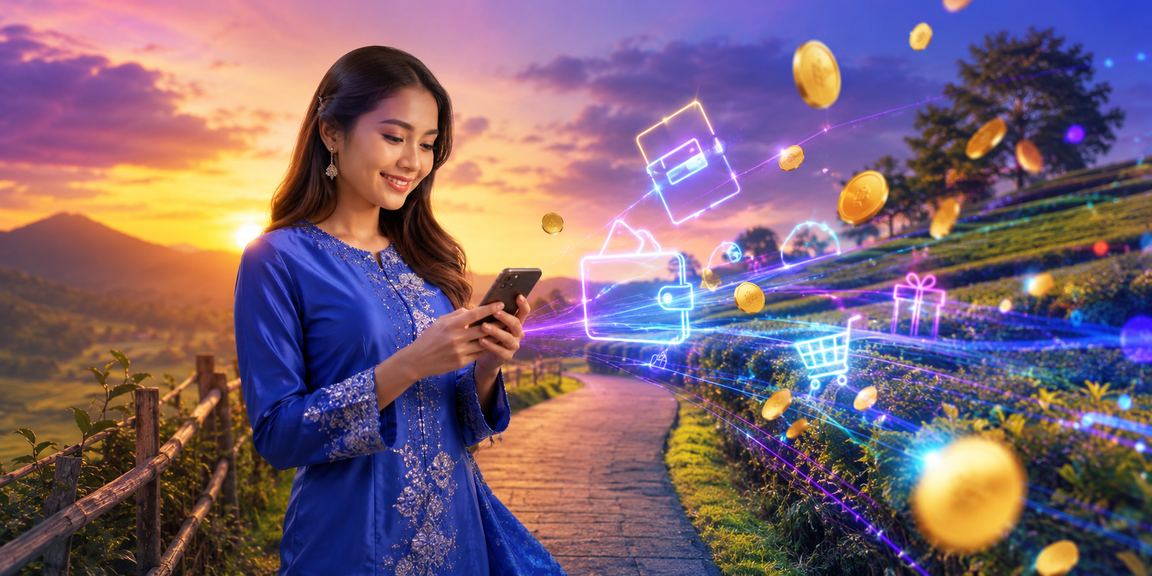 Pengguna wanita log masuk akaun 100judi menggunakan telefon di Malaysia